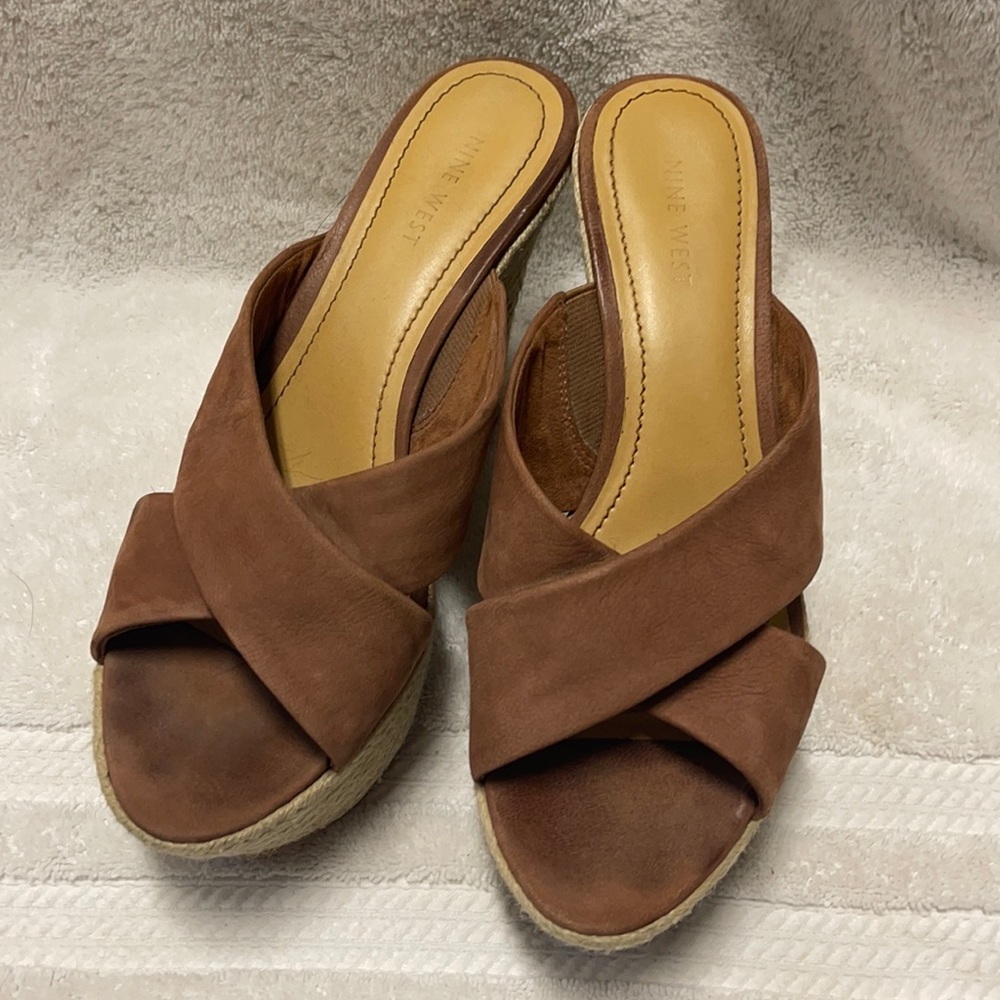 Nine West leather wedges